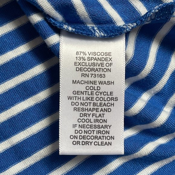 Cupio Cold Shoulder Short Sleeve Striped Knit A-Line Trapeze Dress, Size Small - Picture 9 of 9